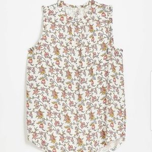 LOFT New Floral Mixed Media Sleeveless Top